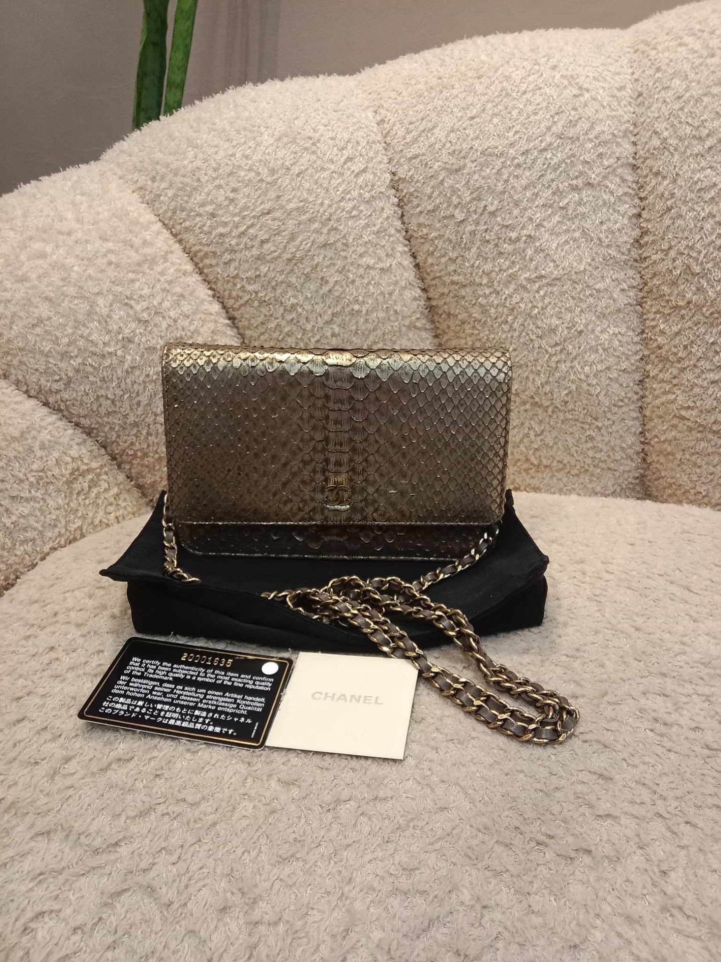 Chanel Wallet on Chain Python Gold Series 20