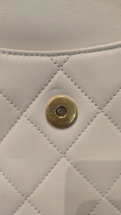 Chanel Hobo Chained Bag White Lambskin Series 31 Fullset