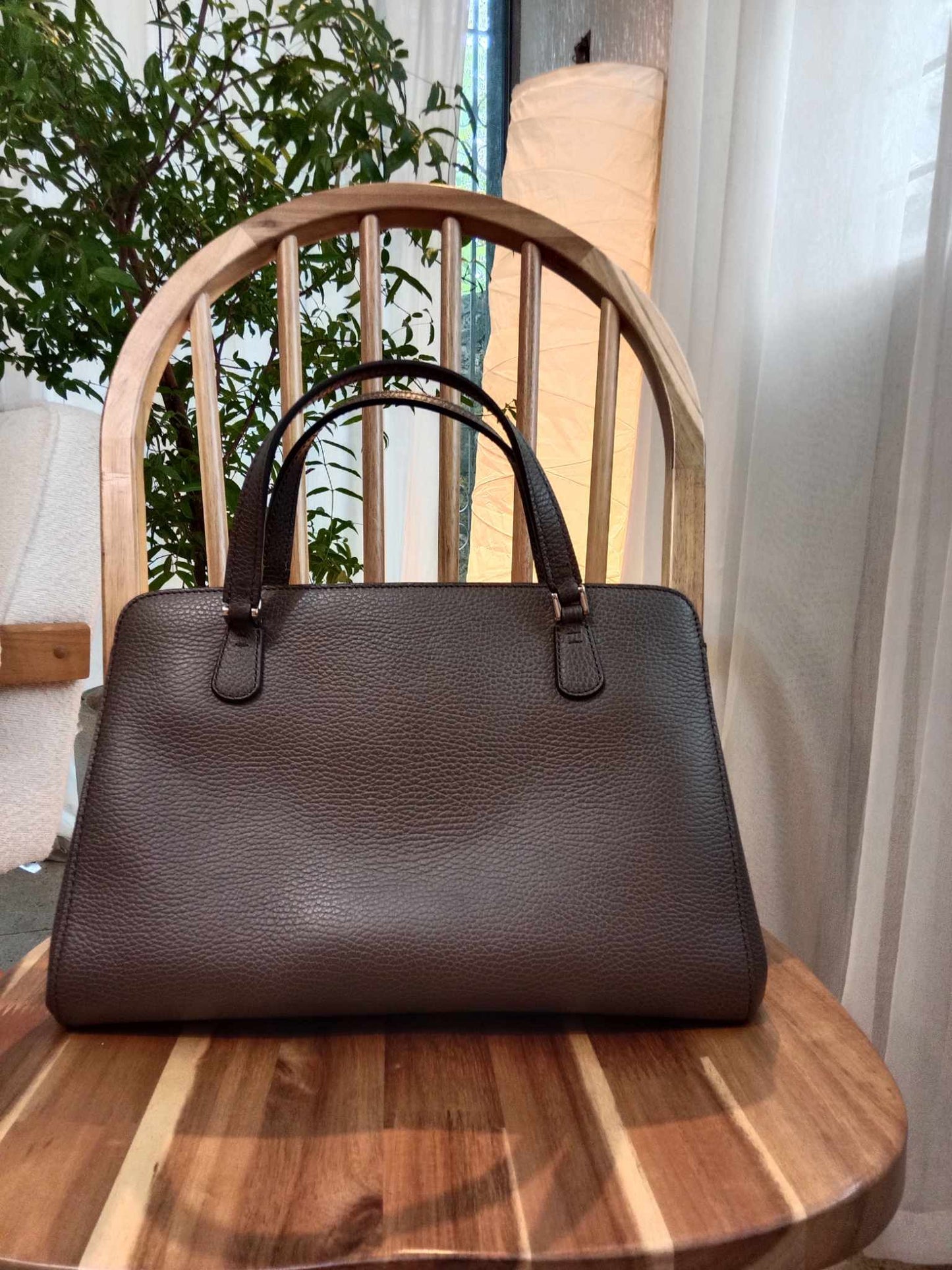 Gucci Lady Dollar Satchel 2-Way Bag Dark Brown