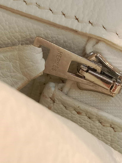 Hermes Birkin 35 White Clemence Stamp N Square 2010