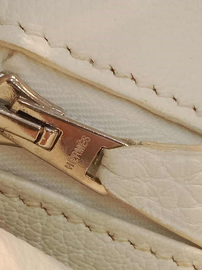 Hermes Birkin 35 White Clemence Stamp N Square 2010