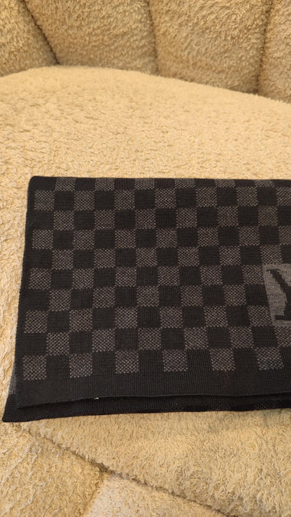 Louis Vuitton Damier Graphite Wool Scarf