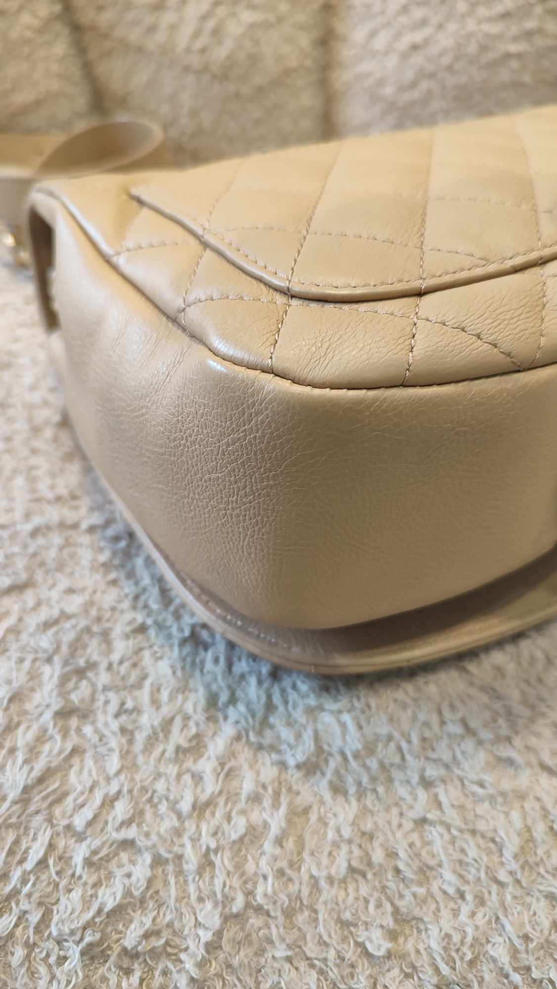 Chanel Messenger Flap Bag Lambskin Beige Series 27 Fullset