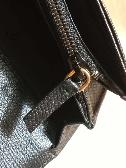 Chanel Black Leather Bifold Long Wallet Series 10
