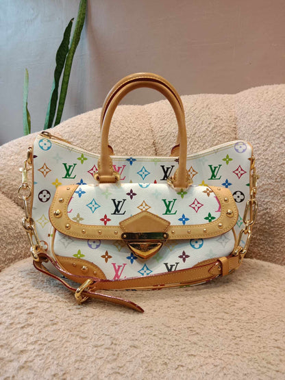 Louis Vuitton x Takashi Murakami Rita White Multicolor Monogram Canvas