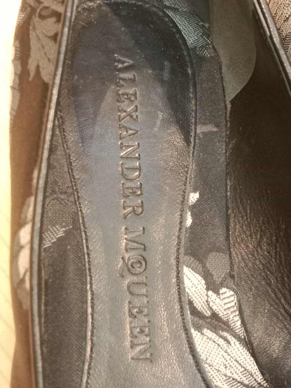 Alexander McQueen Silk Loafer Flats Black Sie 38