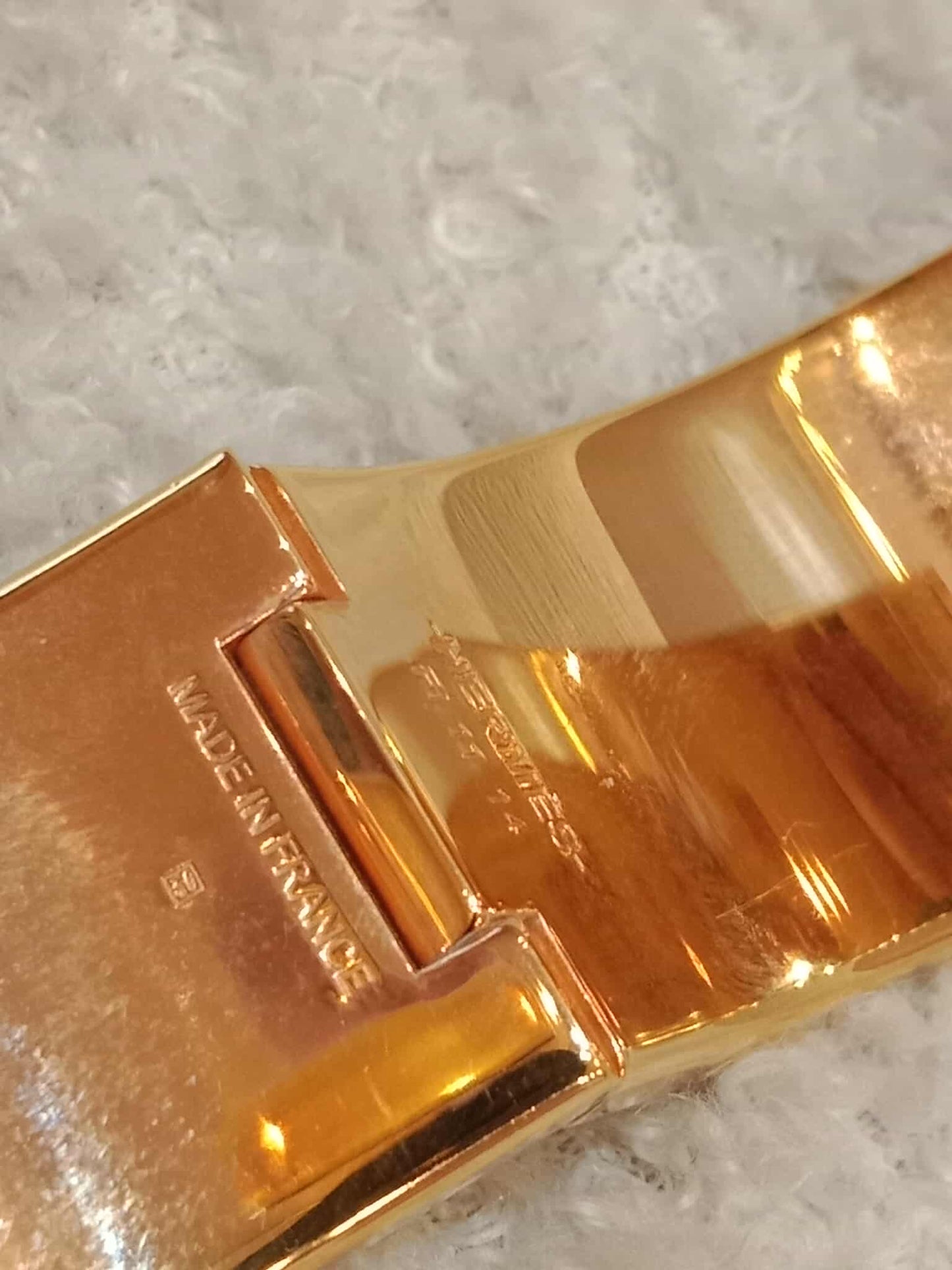 Hermes Clic Clac Bracelet Peach Gold-Plated Hardware