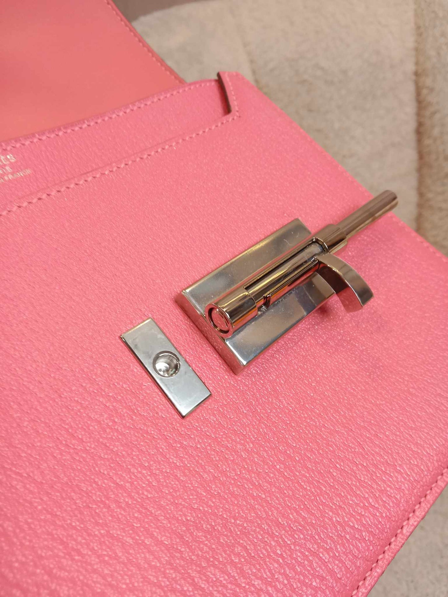 Hermes Verrou Clutch Rose Lipstick Chevre Stamp Y 2021
