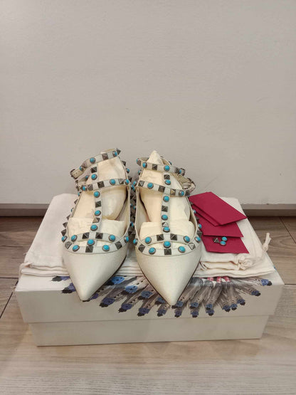 Valentino Garavani Rockstud Leather Ballet Flats 35 1/2