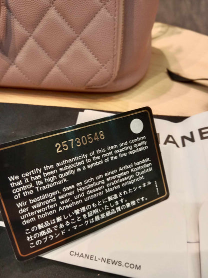Chanel Quilted Caviar Business Affinity Light Pink Backpack Series 25