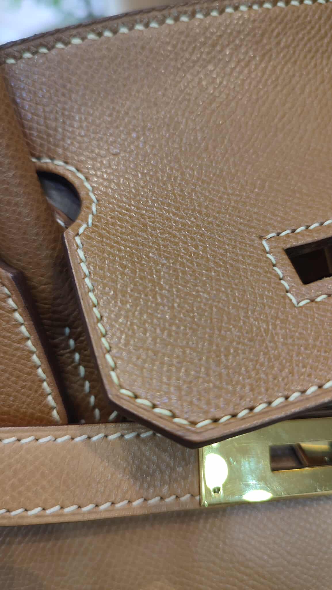 Hermes Birkin 30 Bicolor Gold/Biscuit Epsom Stamp G Square 2003 GHW