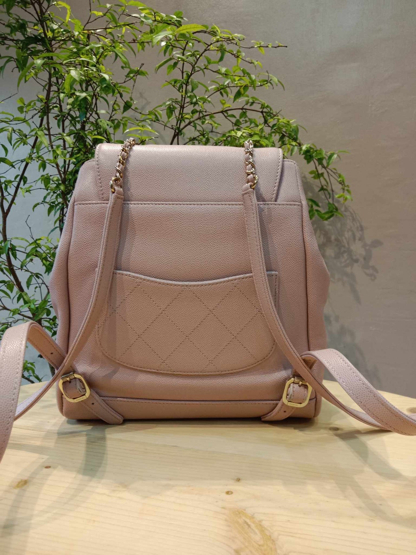 Chanel Quilted Caviar Business Affinity Light Pink Backpack Series 25
