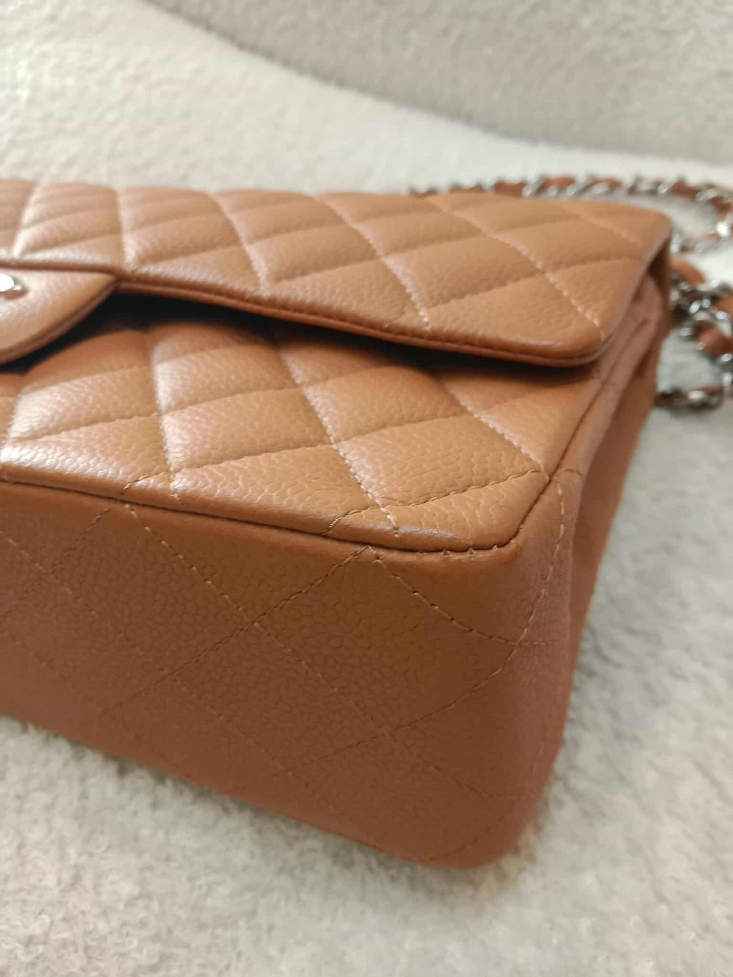 Chanel Classic Double Flap Medium Caramel Caviar Series 14