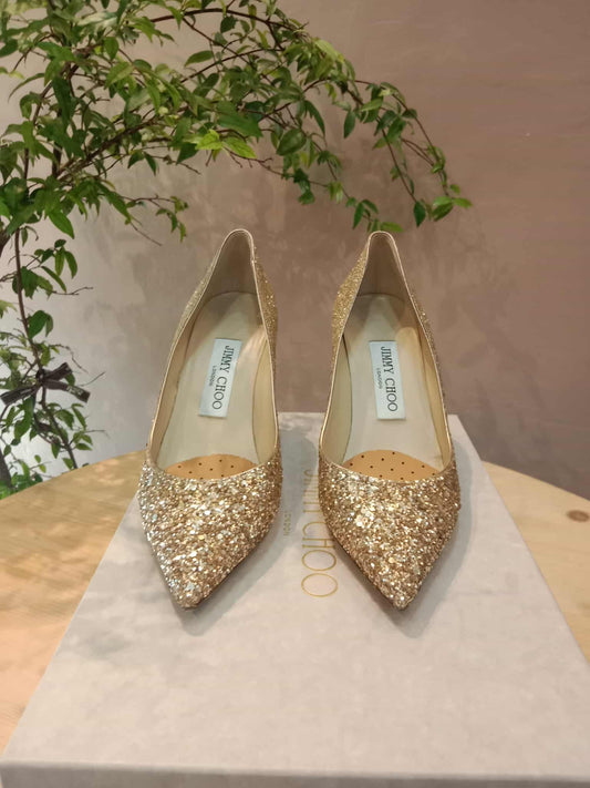 Jimmy Choo Gold Heels Size 35.5