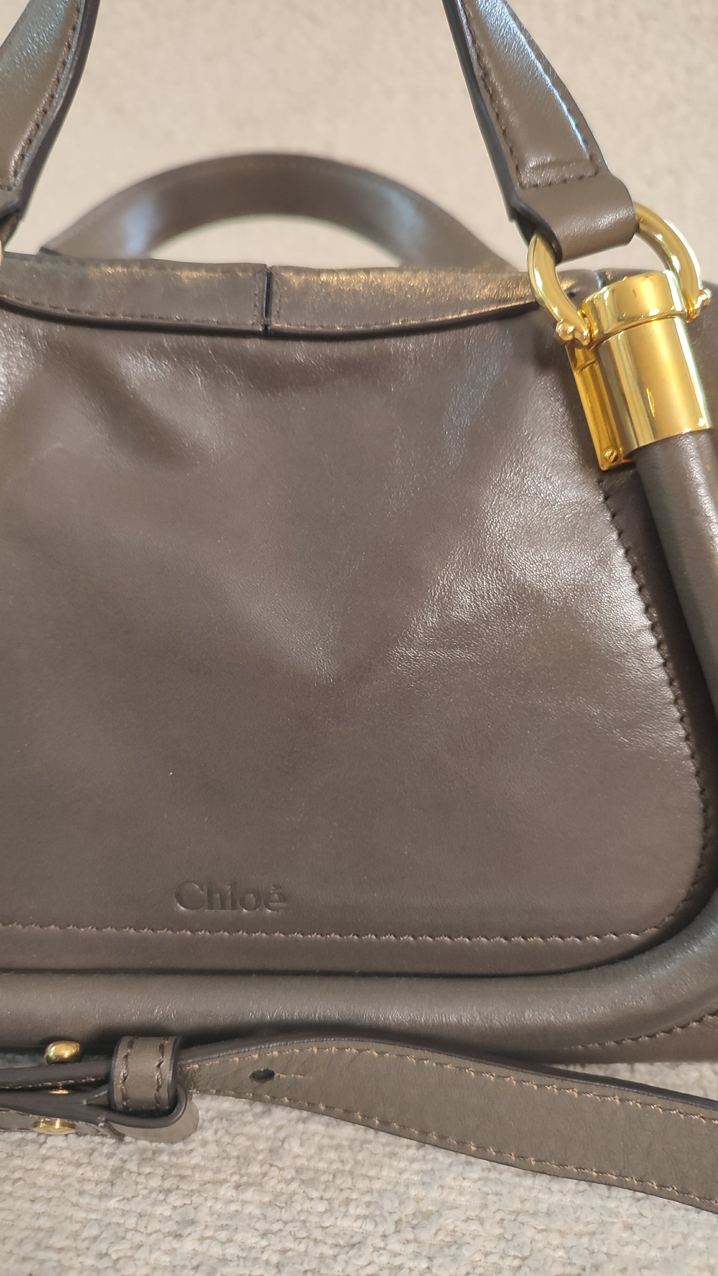 Chloe Small Double Carry Flannel Gray Bag