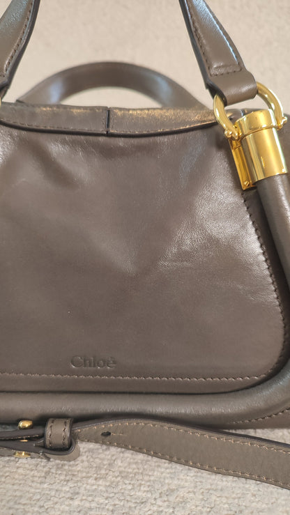 Chloe Small Double Carry Flannel Gray Bag