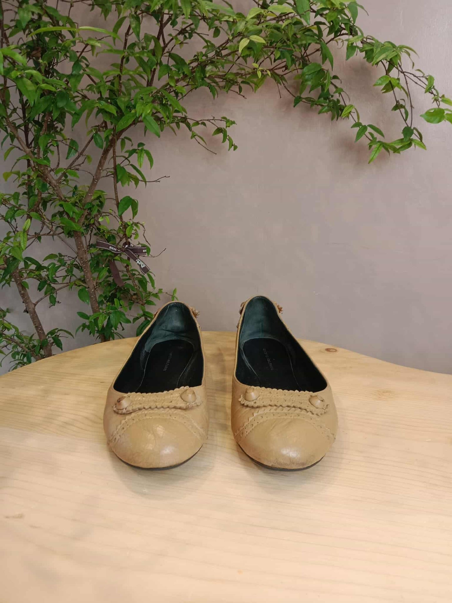 Balenciaga Beige Flat Shoes Size 38 1/2
