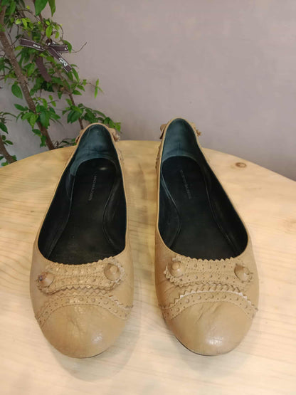 Balenciaga Beige Flat Shoes Size 38 1/2
