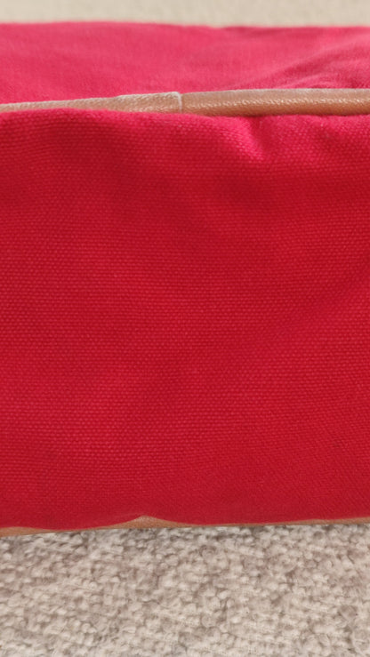Hermes Bolide Canvas Red Pouch