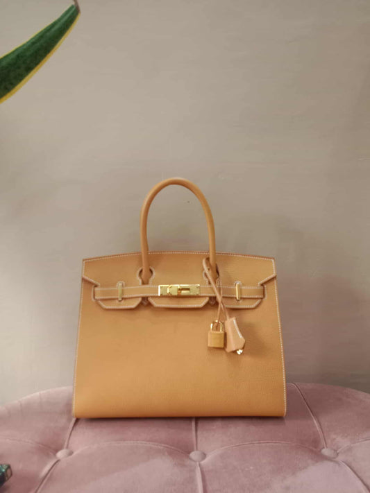 Hermes Birkin 30 Sellier Vache Naturelle Sable Grainee Stamp K 2025