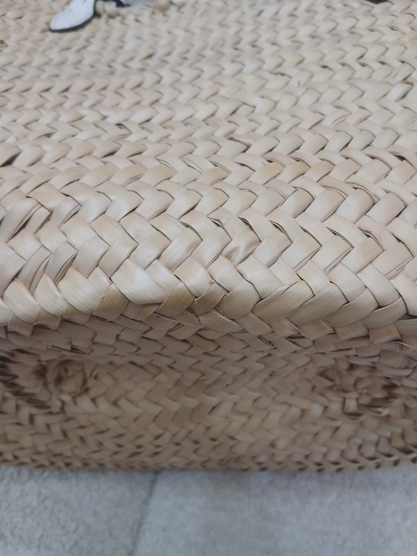 Prada Raffia Tote Bag White