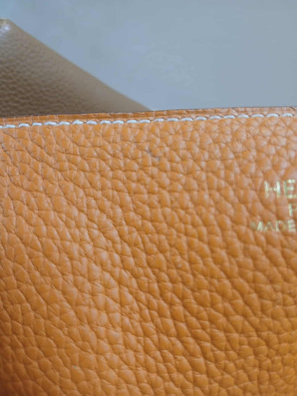 Hermes Double Sens 36 Gold/Poppy Orange Clemence Stamp R Square 2014