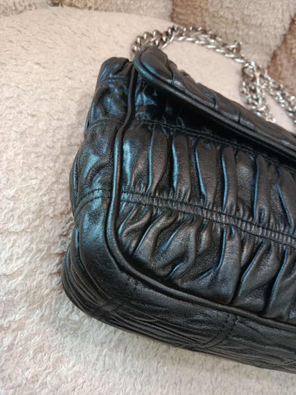 Prada Women's Leather Gaufre Black