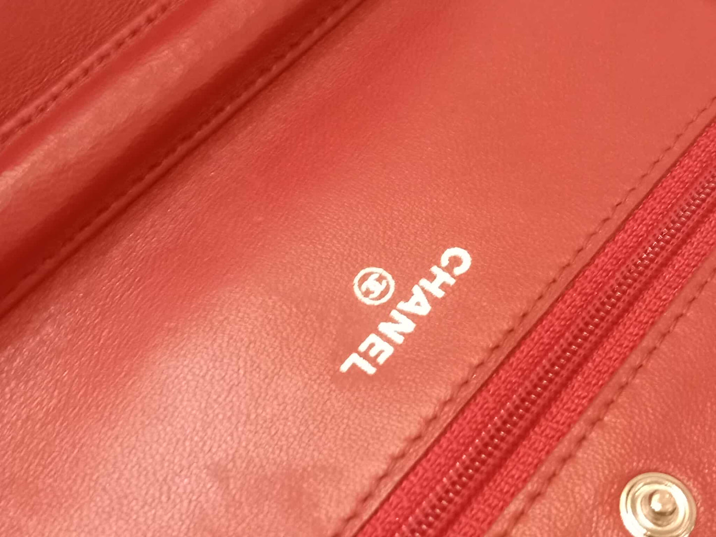 Chanel Classic Wallet On Chain Red Lambskin Series 16