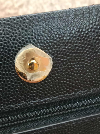 Chanel Classic Wallet on Chain Black Caviar Microchipped