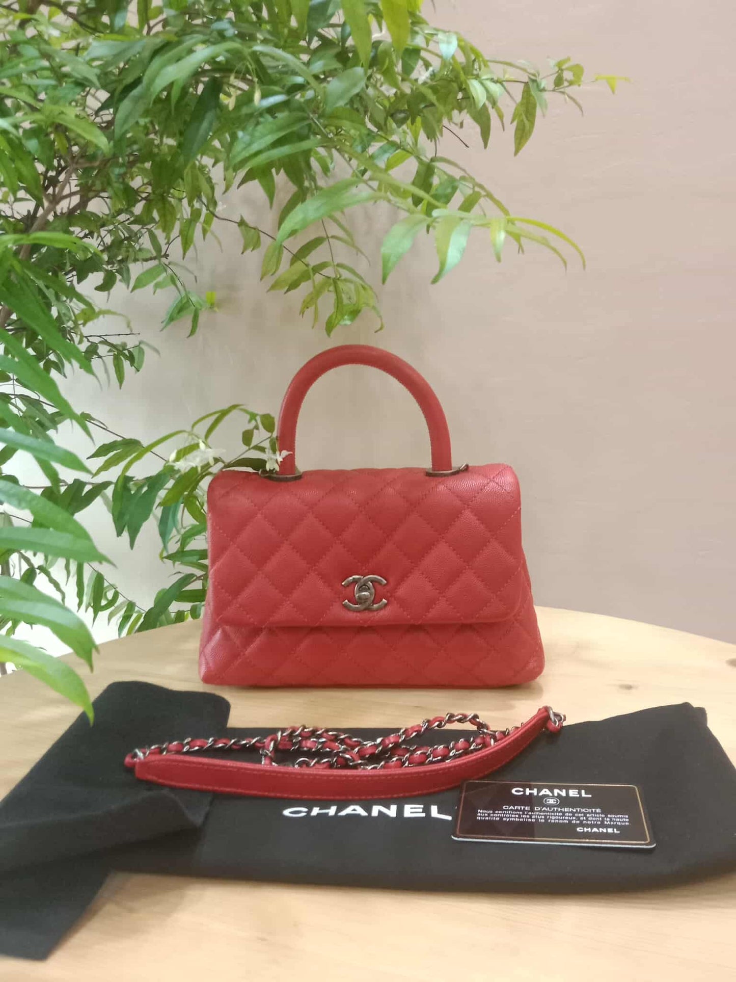 Chanel Cocohandle Caviar Red Small Series 23