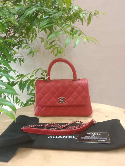 Chanel Cocohandle Caviar Red Small Series 23