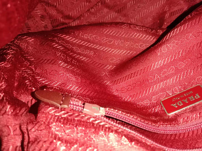 Prada Tessuto Nylon Top Handle Bag Red