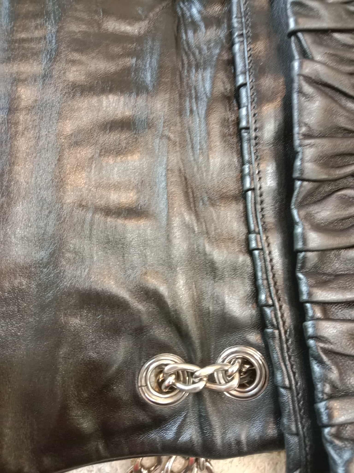 Prada Women's Leather Gaufre Black