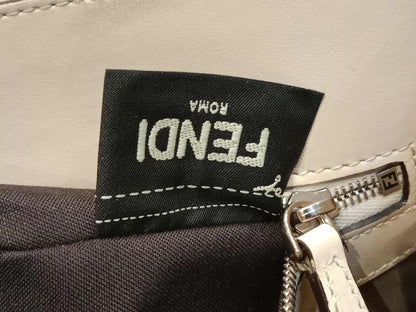 Fendi White Whipstitch Runaway Leather Satchel Bag