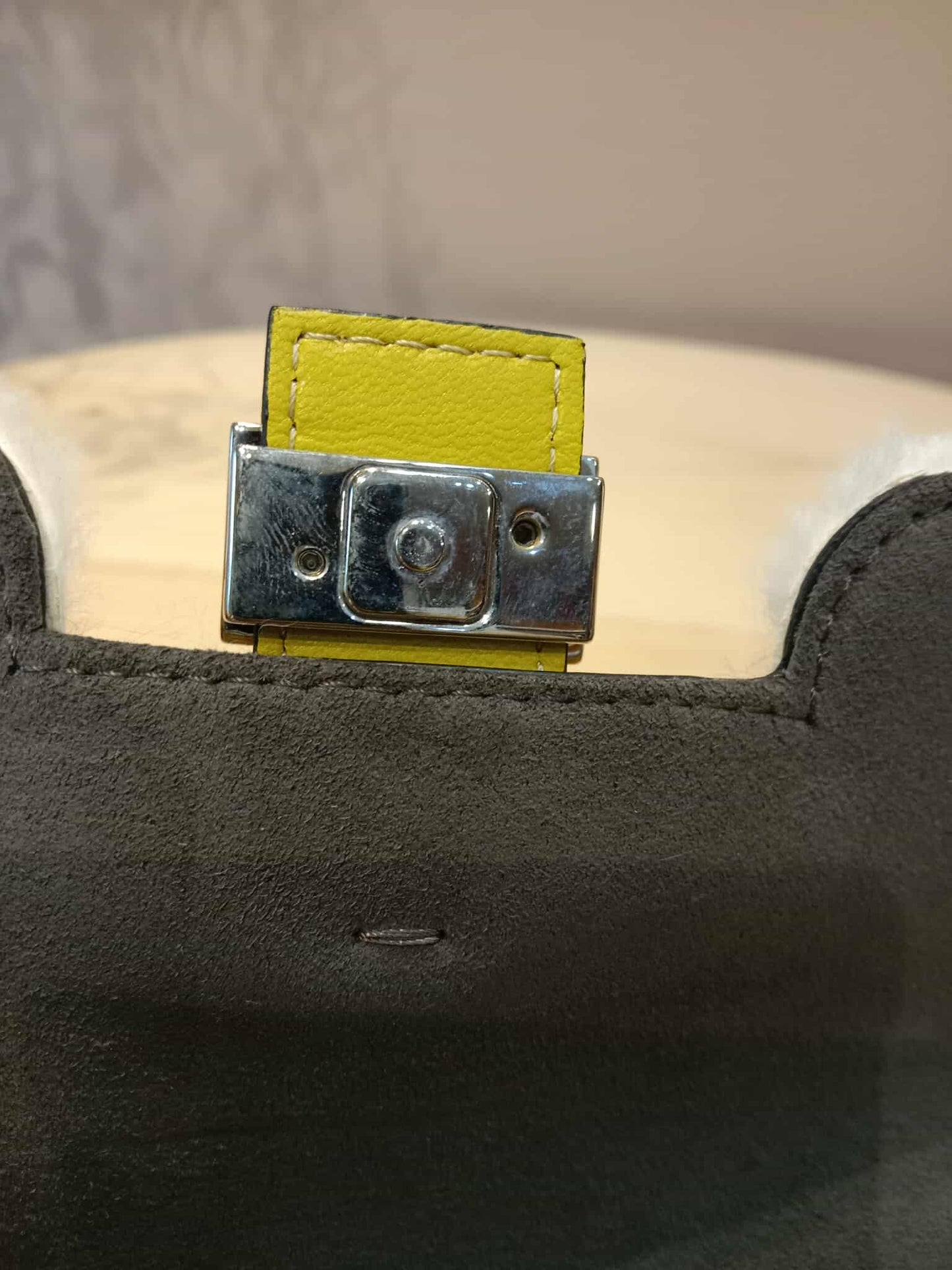 Fendi Monster Baguette Leather and Fur Micro