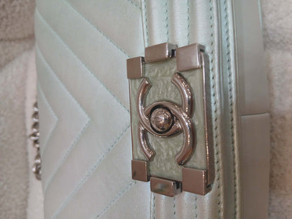 Chanel Leboy Chevron Iridescent Green Old Medium Series 25