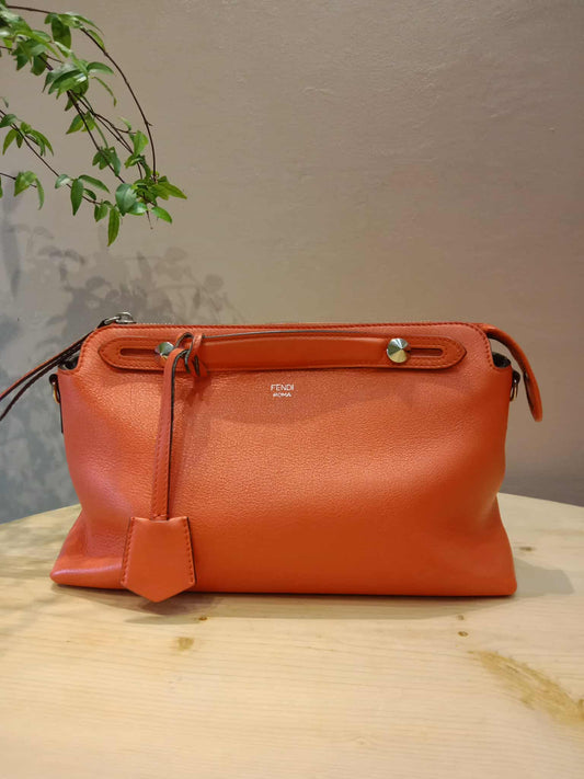 Fendi Papavero Calfskin Leather By-the-Way Mini Red Orange Bag