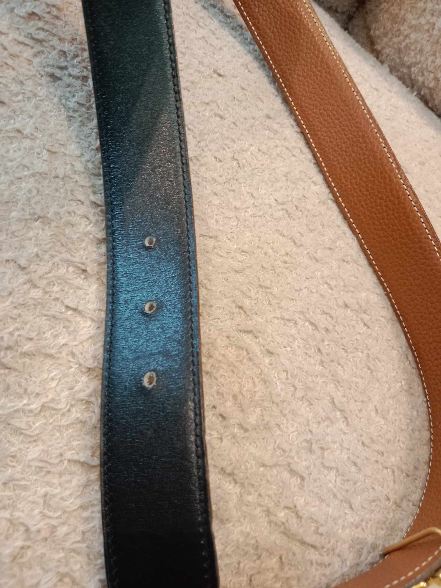 Hermes Leather 2-Tone Black-Brown Belt