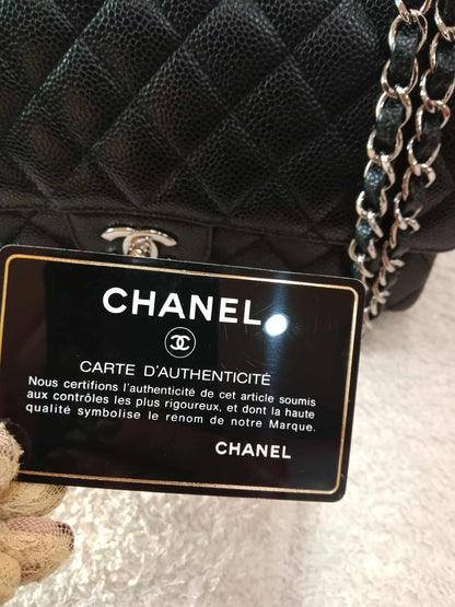Chanel Classic Double Flap Medium Black Caviar Series 19