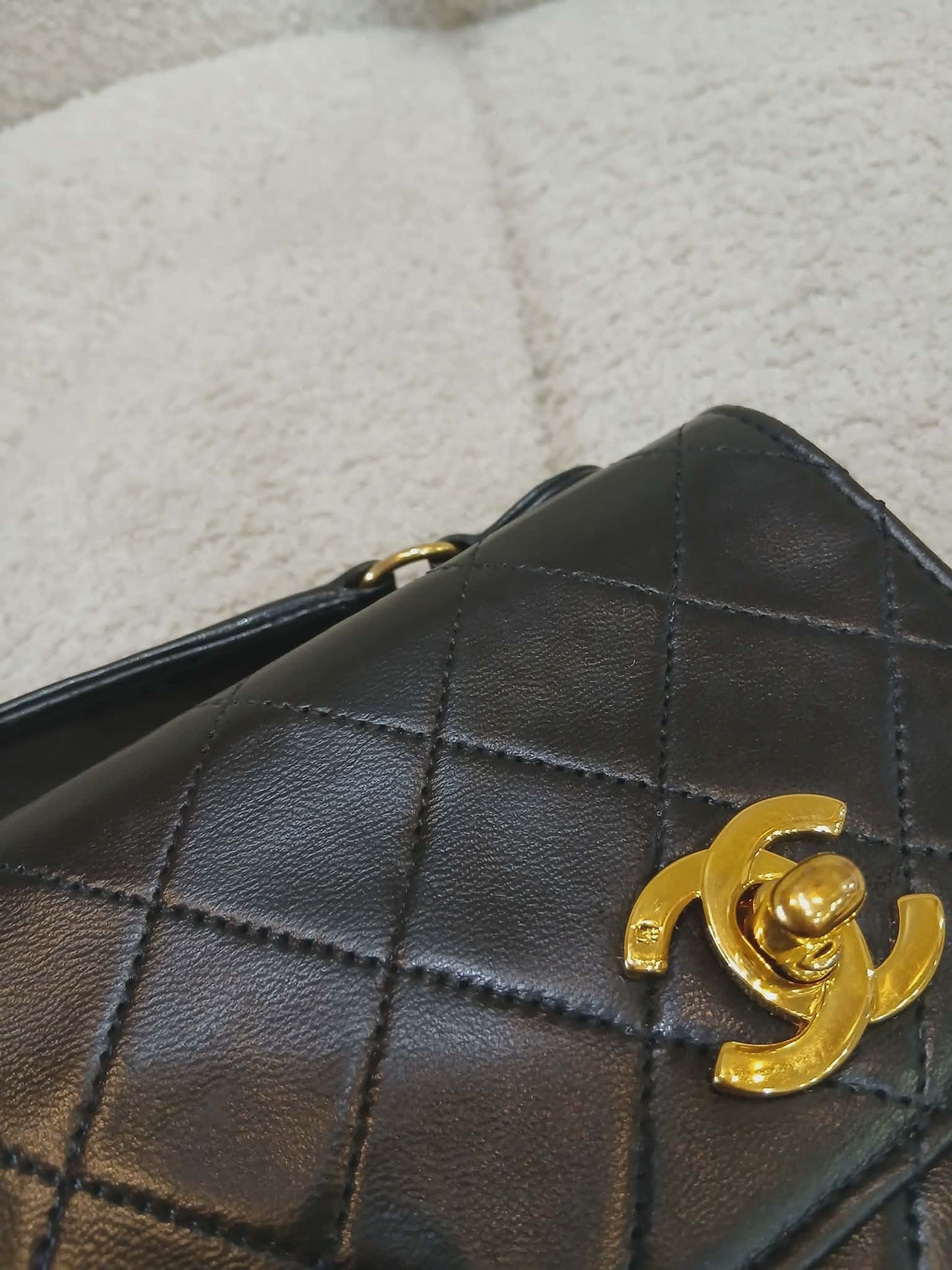 Chanel Matelasse Lambskin Double Turn Lock Vintage Mini Briefcase Series 1