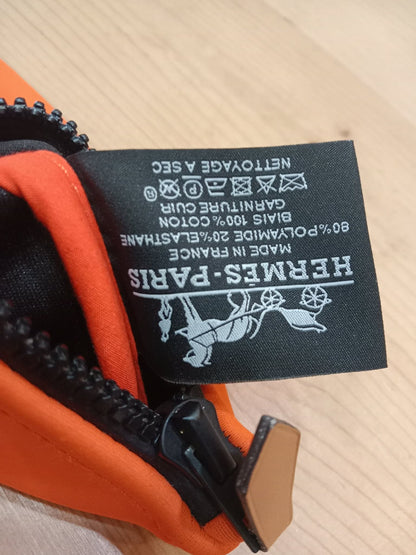 Hermes Neoprene Bain Orange Pouch