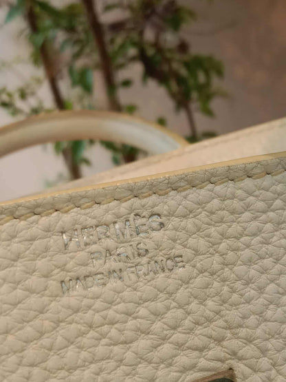 Hermes Birkin 35 White Clemence Stamp N Square 2010