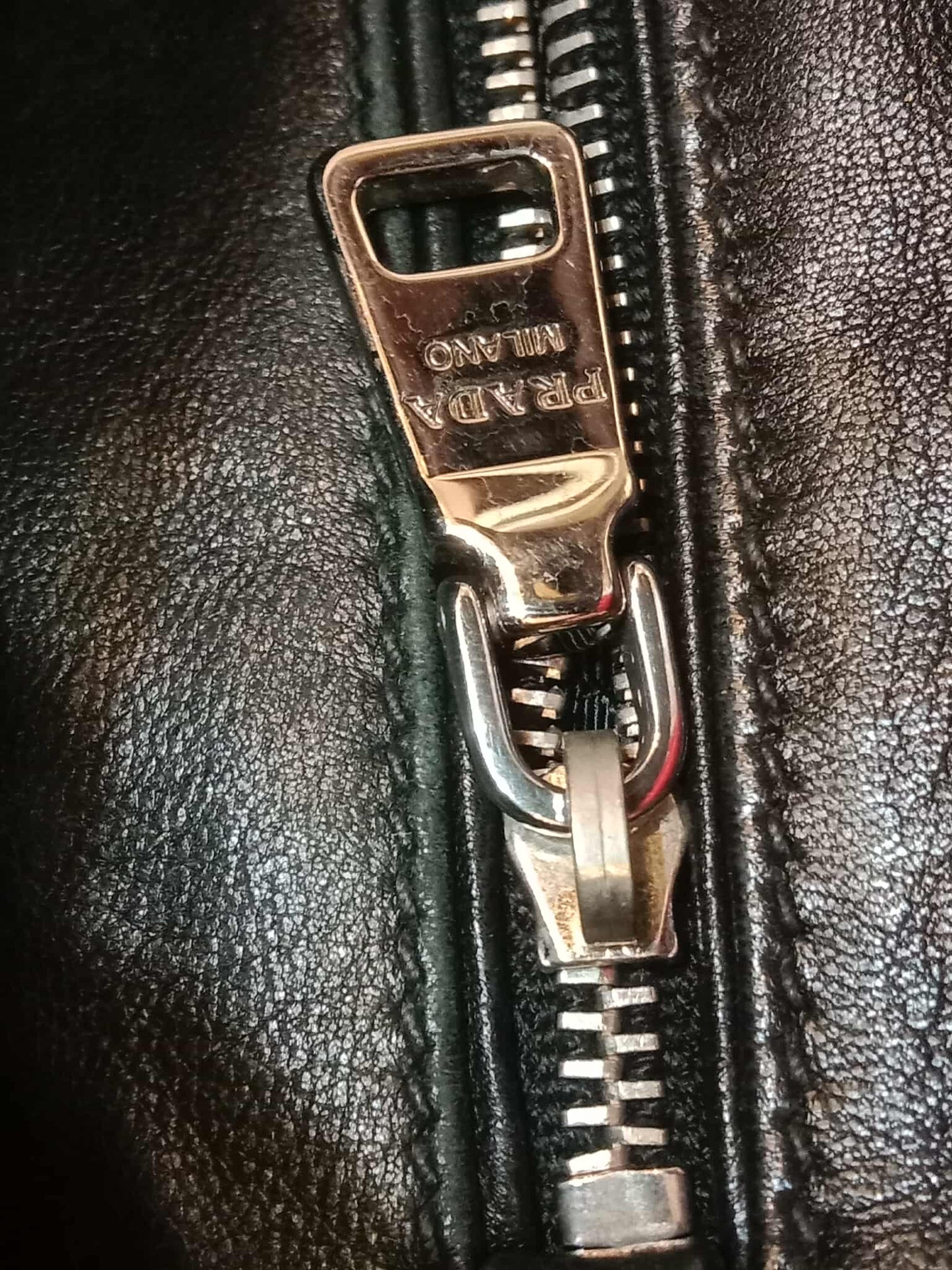 Prada Women's Leather Gaufre Black