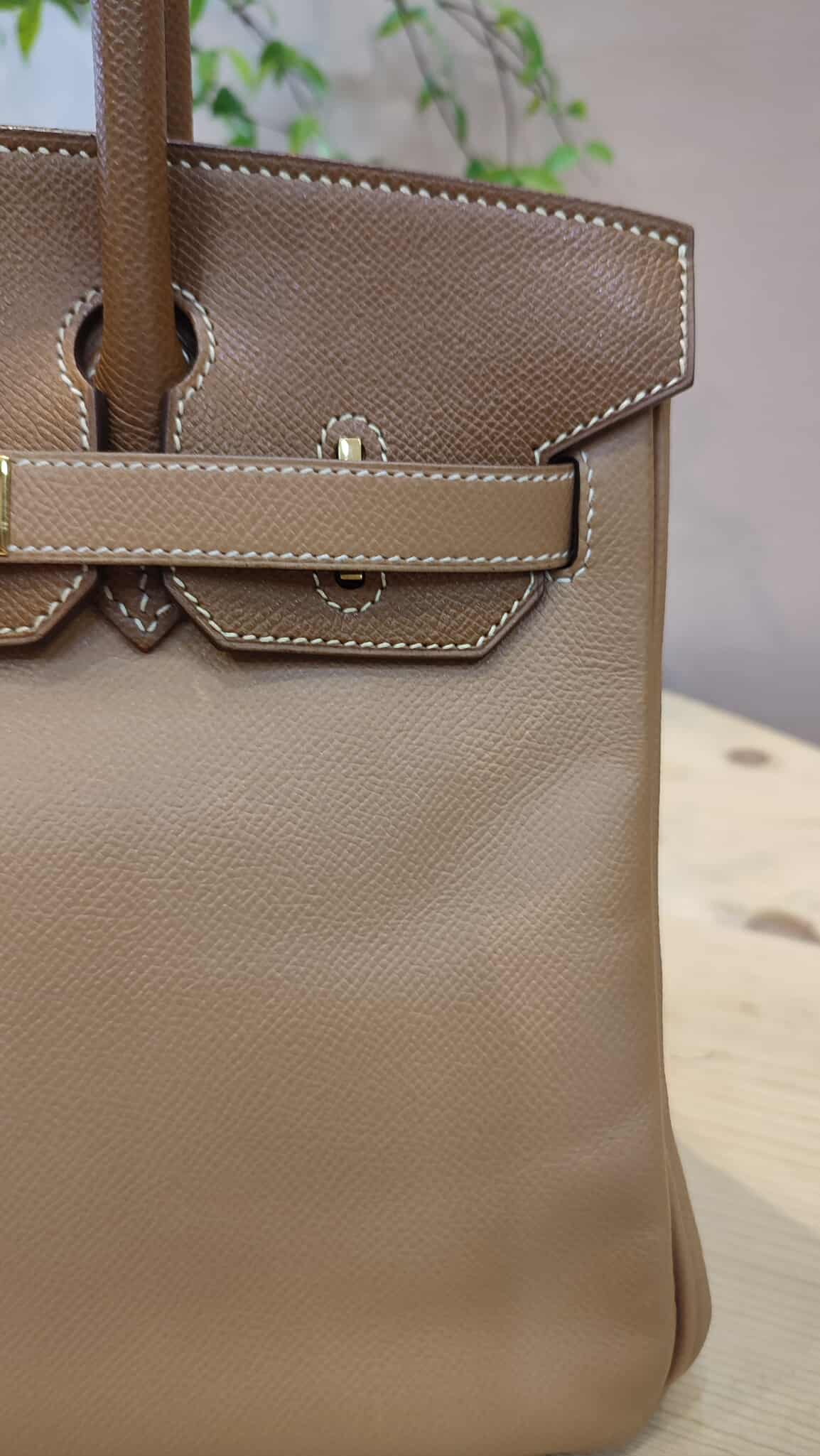 Hermes Birkin 30 Bicolor Gold/Biscuit Epsom Stamp G Square 2003 GHW
