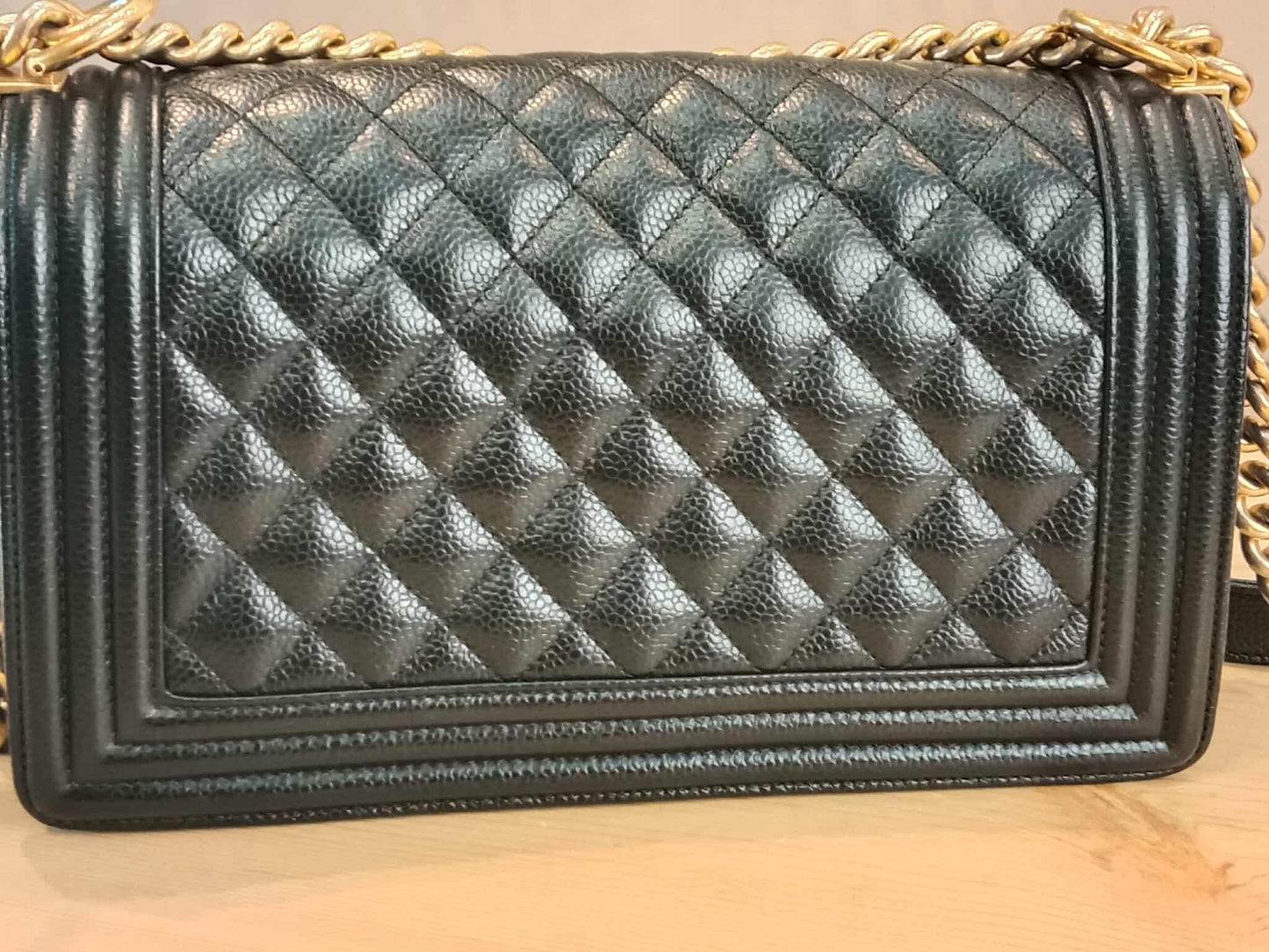 Chanel Leboy Old Medium Quilted Caviar Black Series 25