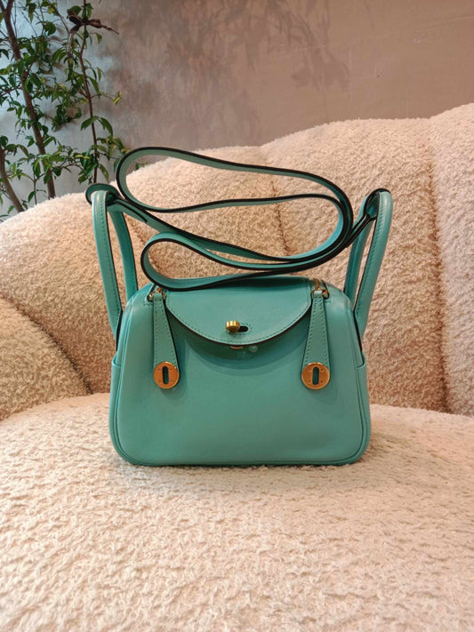 Hermes Mini Lindy Tiffany Blue Stamp Y 2020