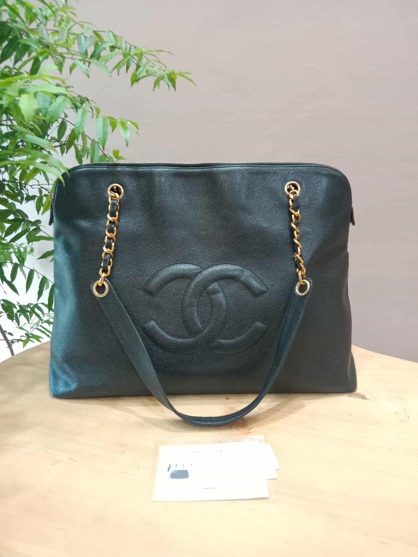 Chanel Timeless CC Shopper Tote Bag Caviar Black Series 3