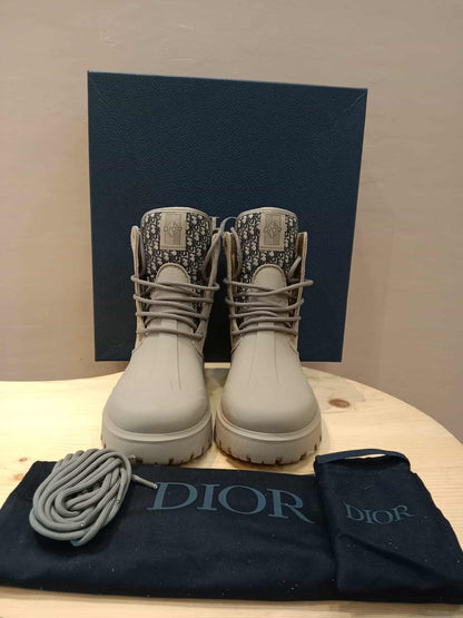 Dior Boots Garden Lace Up Rubber Jaq Size 39