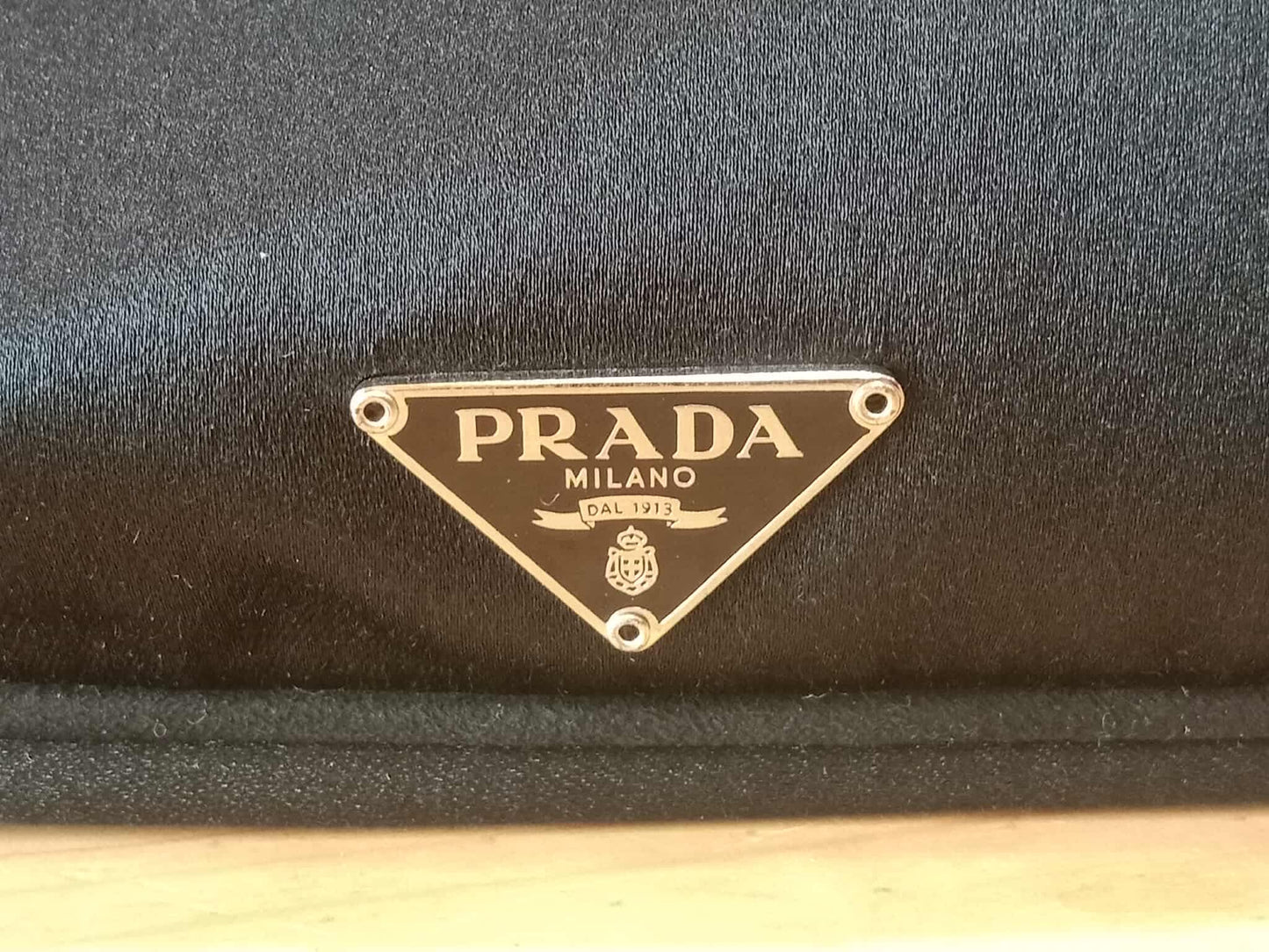 Prada Black Satin Raso Chic Kisslock Eastwest Bag