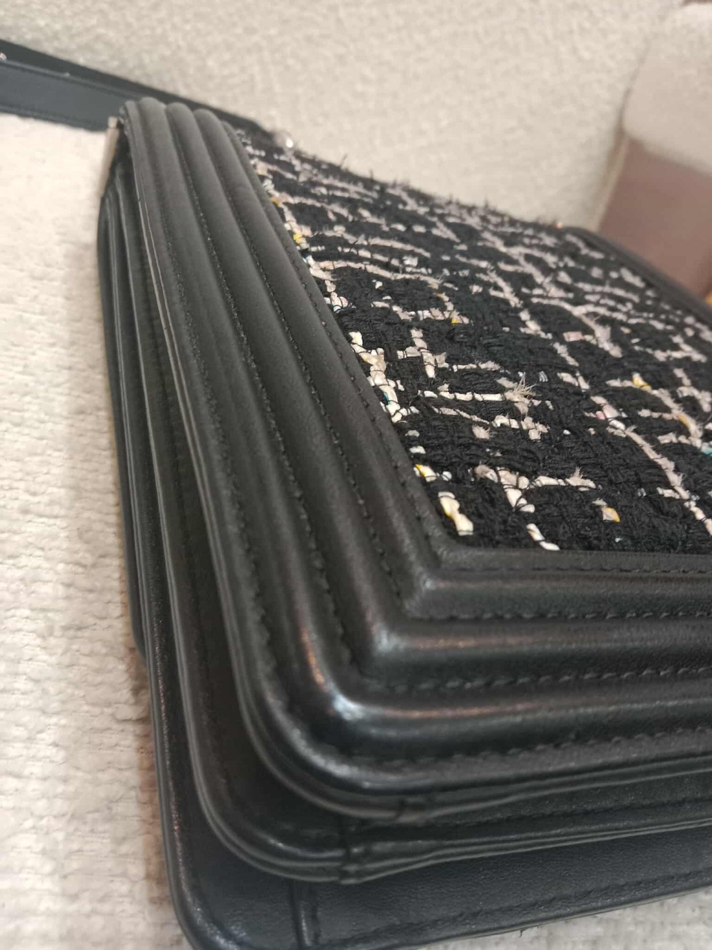 Chanel North South Boy Flap Bag Tweed/Lambskin Series 27